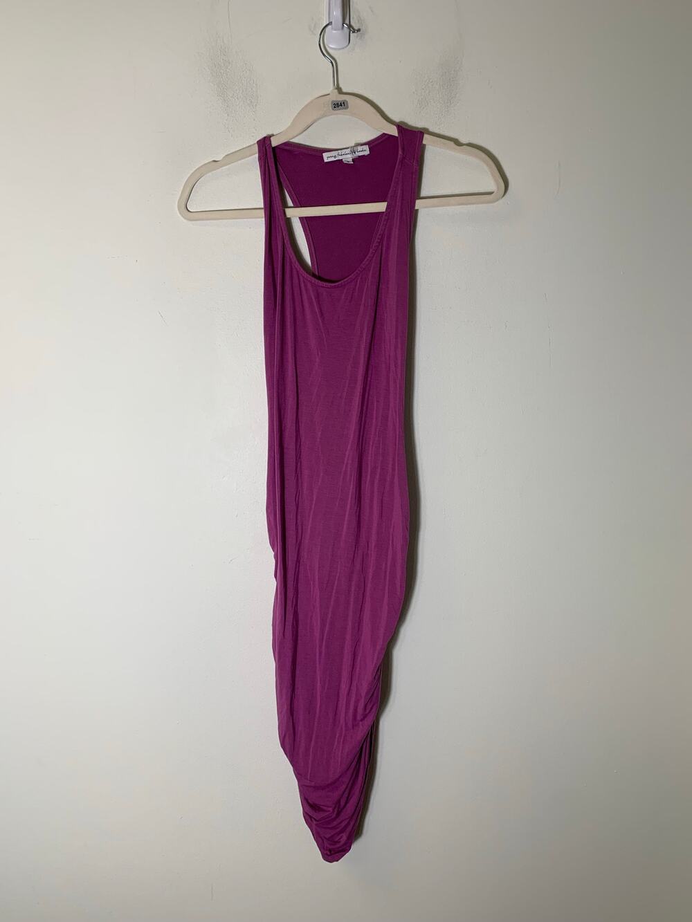 Young Fabulous and Broke Purple Sleeveless Ruched Body Con Midi Dress Sz S